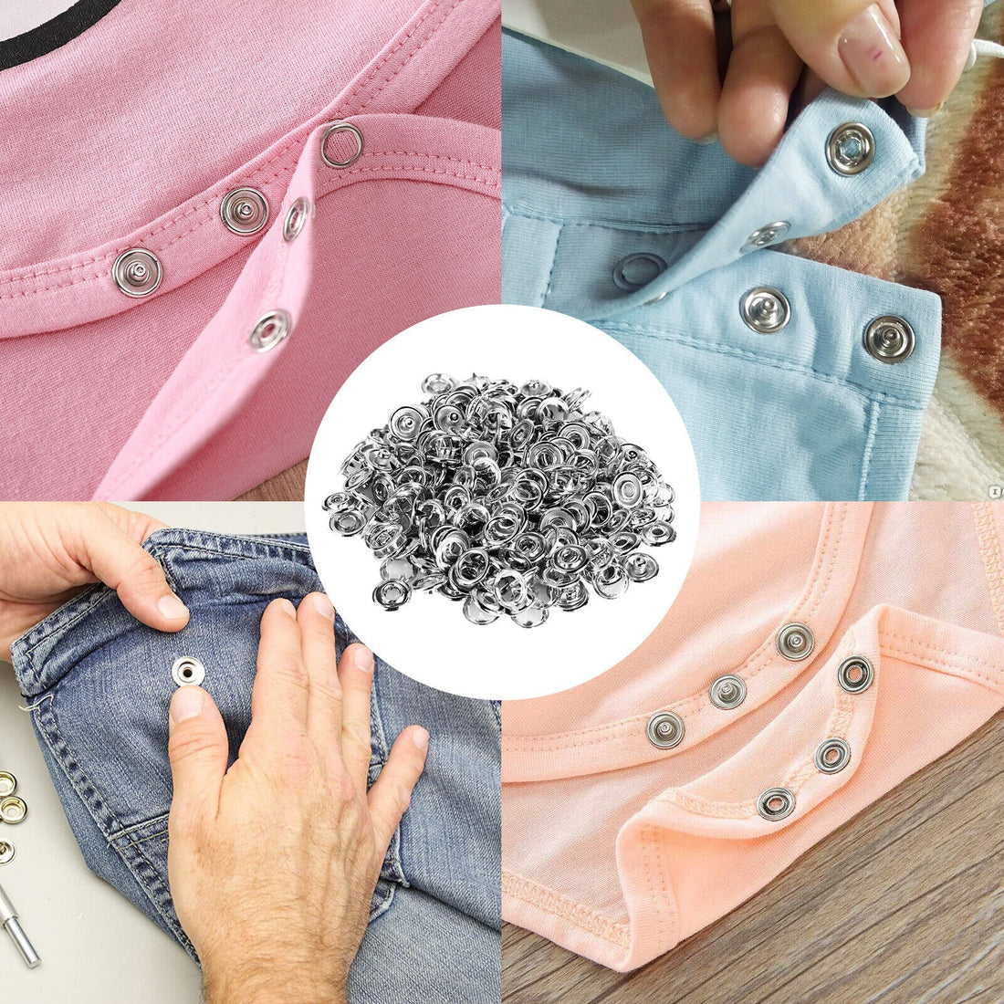 Heavy-Duty Snap Button Press Tool Kit with FREE 💯 Metal Ring Fasteners for Sewing & Repairs