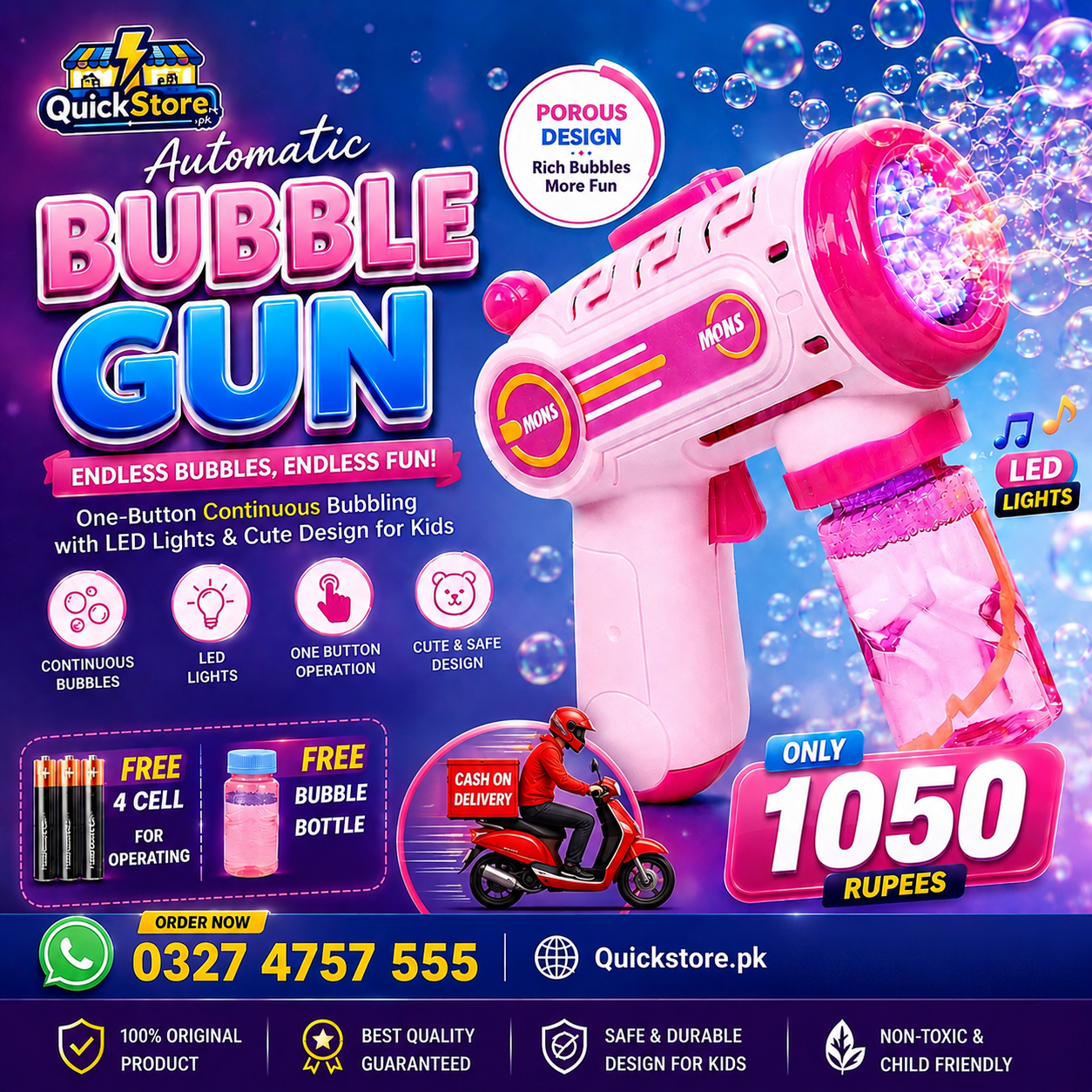 Automatic Electric Bubble Gun