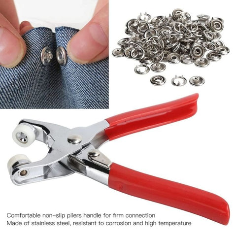 Heavy-Duty Snap Button Press Tool Kit with FREE 💯 Metal Ring Fasteners for Sewing & Repairs