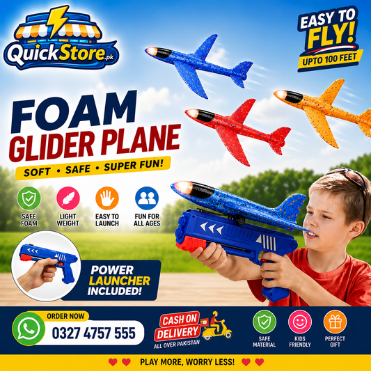 ✈️ Aircraft Gun 🔫 Launcher with Lights – Up to 100 Feet Flight